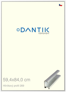 DANTIK rám na obraz 59,4x84 | ALU Stříbrná lesklá (Plexi Čiré)