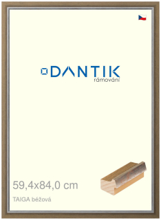 DANTIK rám na obraz 59,4x84 | TAIGA béžová (Plexi Čiré)