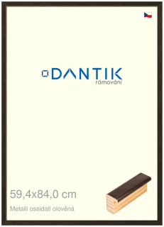 DANTIK rám na obraz 59,4x84 | Metalli oidati olověná (Plexi Čiré)