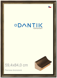 DANTIK rám na obraz 59,4x84 | Ferrosa bronzová (Plexi Čiré)