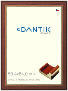 DANTIK rám na obraz 59,4x84 | ANGLIE hnědá Au linka (Plexi Čiré)