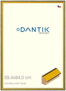 DANTIK rám na obraz 59,4x84 | INCLINATA colori žlutá (Plexi Čiré)