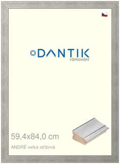 DANTIK rám na obraz 59,4x84 | ANDRÉ velká stříbrná (Plexi Čiré)