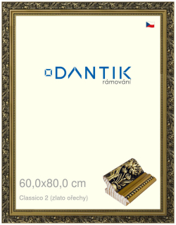 DANTIK rám na obraz 60x80 | Claico 2 (zlato ořechy) (Plexi Čiré)