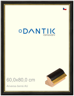 DANTIK rám na obraz 60x80 | ANIVERSA černá AU (Plexi Čiré)