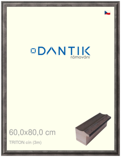 DANTIK rám na obraz 60x80 | TRITON cín (Plexi Čiré)