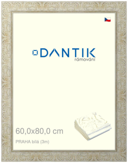 DANTIK rám na obraz 60x80 | PRAHA Bílá (Plexi Čiré)
