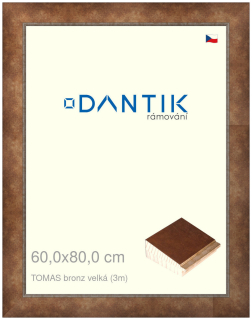 DANTIK rám na obraz 60x80 | TOMAS bronz velká (Plexi Čiré)