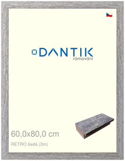 DANTIK rám na obraz 60x80 | RETRO šedá (Plexi Čiré)