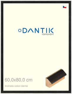 DANTIK rám na obraz 60x80 | INCLINATA colori černá (Plexi Čiré)