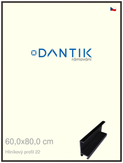 DANTIK rám na obraz 60x80 | ALU Černá matná (Plexi Čiré)