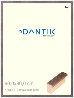 DANTIK rám na obraz 60x80 | KASSETTE tmavěšedá (Plexi Čiré)
