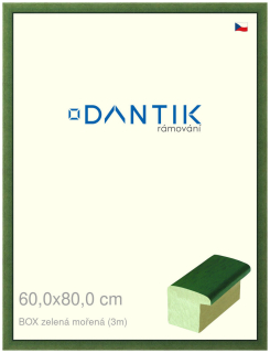 DANTIK rám na obraz 60x80 | BOXzelená mořená (Plexi Čiré)