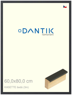 DANTIK rám na obraz 60x80 | KASSETTE šedá (Plexi Čiré)