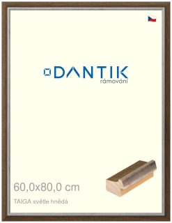DANTIK rám na obraz 60x80 | TAIGA sv.hnědá (Plexi Čiré)