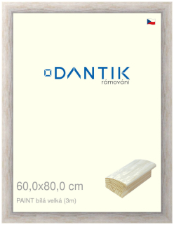 DANTIK rám na obraz 60x80 | PAINT bílá velká (Plexi Čiré)