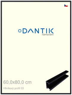 DANTIK rám na obraz 60x80 | ALU Černá matná (Plexi Čiré)