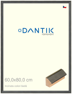 DANTIK rám na obraz 60x80 | INCLINATA colori šedá (Plexi Čiré)