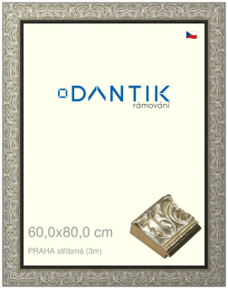 DANTIK rám na obraz 60x80 | PRAHA stříbrná (Plexi Čiré)