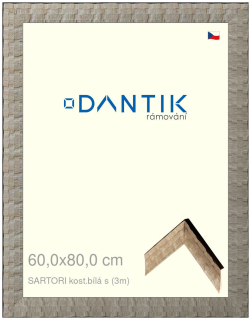 DANTIK rám na obraz 60x80 | SARTORI kost.bílá s (Plexi Čiré)
