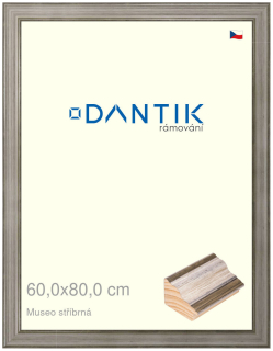 DANTIK rám na obraz 60x80 | Museo stříbrná (Plexi Čiré)