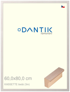 DANTIK rám na obraz 60x80 | KASSETTE šedá (Plexi Čiré)
