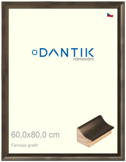 DANTIK rám na obraz 60x80 | Ferrosa grafit (Plexi Čiré)