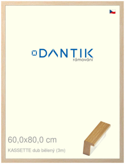 DANTIK rám na obraz 60x80 | KASSETTE dub bělený (Plexi Čiré)
