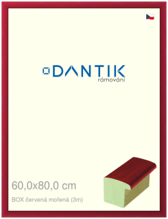 DANTIK rám na obraz 60x80 | BOX červená mořená (Plexi Čiré)
