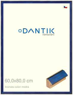 DANTIK rám na obraz 60x80 | INCLINATA colori modrá (Plexi Čiré)
