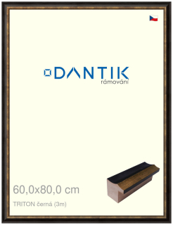 DANTIK rám na obraz 60x80 | TRITON černá (Plexi Čiré)