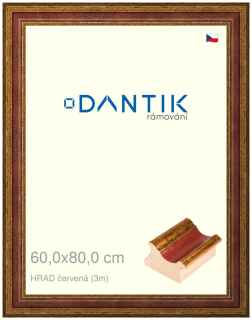 DANTIK rám na obraz 60x80 | HRAD červená (Plexi Čiré)