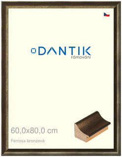 DANTIK rám na obraz 60x80 | Ferrosa bronzová (Plexi Čiré)