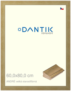 DANTIK rám na obraz 60x80 | ANDRÉ velká starostříbrná (Plexi Čiré)