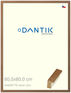 DANTIK rám na obraz 60x80 | KASSETTE ořech (Plexi Čiré)