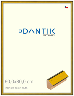 DANTIK rám na obraz 60x80 | INCLINATA colori žlutá (Plexi Čiré)