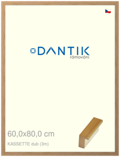 DANTIK rám na obraz 60x80 | KASSETTE dub (Plexi Čiré)