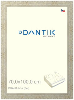 DANTIK rám na obraz 70x100 | PRAHA Bílá (Plexi Čiré)