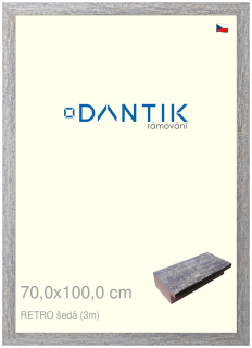 DANTIK rám na obraz 70x100 | RETRO šedá (Plexi Čiré)