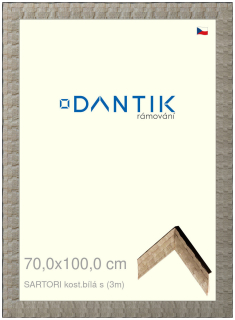 DANTIK rám na obraz 70x100 | SARTORI kost.bílá s (Plexi Čiré)