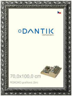 DANTIK rám na obraz 70x100 | ROKOKO grafitová (Plexi Čiré)