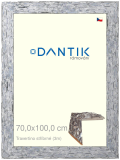DANTIK rám na obraz 70x100 | TRAVERTINO stříbrné (Plexi Čiré)