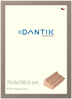 DANTIK rám na obraz 70x100 | STEP hnědá (Plexi Čiré)