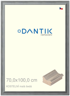 DANTIK rám na obraz 70x100 | KOSTELNÍ malá šedá (Plexi Čiré)