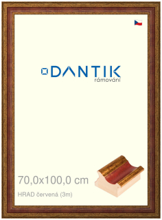 DANTIK rám na obraz 70x100 | HRAD červená (Plexi Čiré)