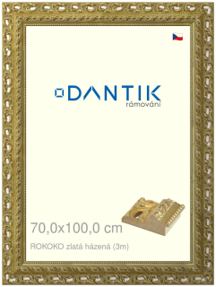DANTIK rám na obraz 70x100 | ROKOKO zlatá házená (Plexi Čiré)