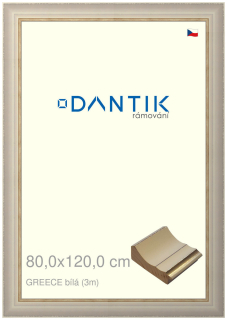 DANTIK rám na obraz 80x120 | GREECE bílá (Plexi Čiré)
