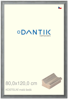DANTIK rám na obraz 80x120 | KOSTELNÍ malá šedá (Plexi Čiré)
