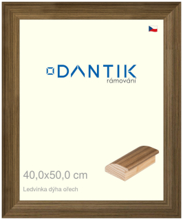 DANTIK rám na obraz 40x50 | LEDVINKA dýha ořech (Plexi Čiré)