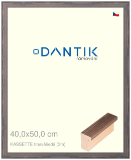 DANTIK rám na obraz 40x50 | KASSETTE tmavěšedá (Plexi Čiré)